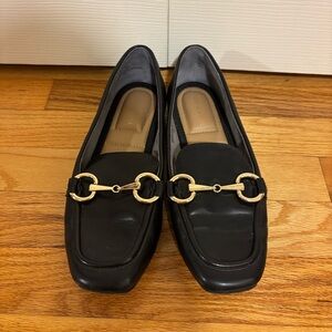 Kelly & Katie Black Loafers with Gold Accent Sz 7